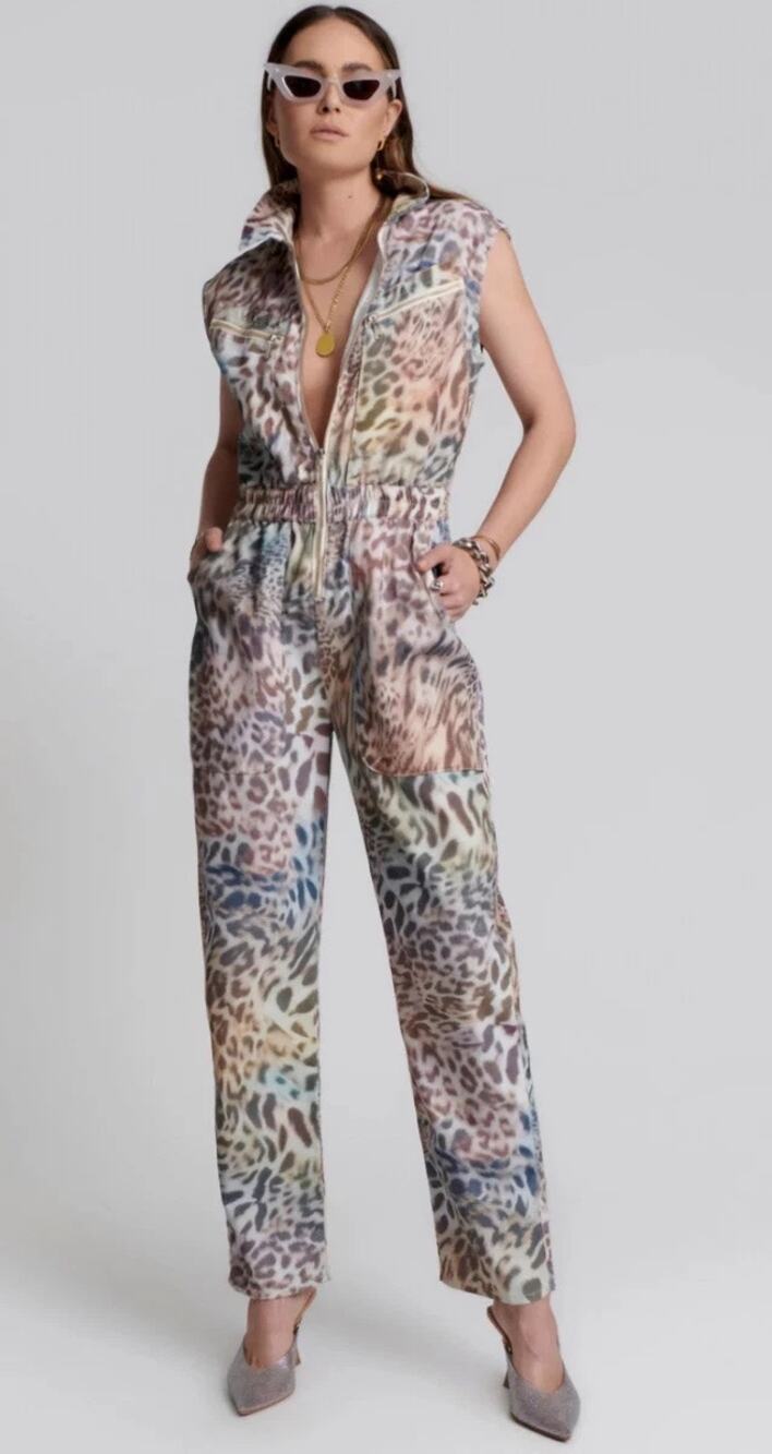 NWT One Teaspoon Animal Print Sleeveless Olivia Jumpsuit Sz. XXS